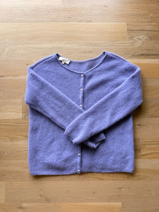 Sezane Sweaters - Sezane Lavender Purple Pearl-Button Cardigan